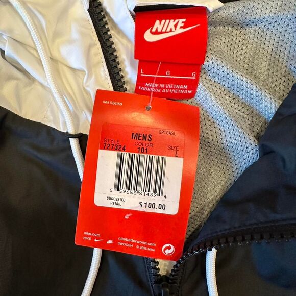 Nike Tech Men's Grey and White Windbreaker Jacket - Picture 2 of 2